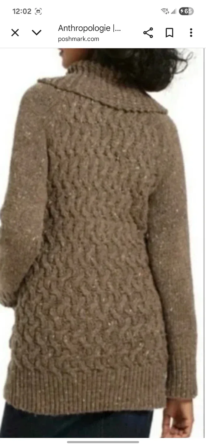 Anthropologie Isabel Sinclair Brown Knit Cardigan size Small image indicator(3)