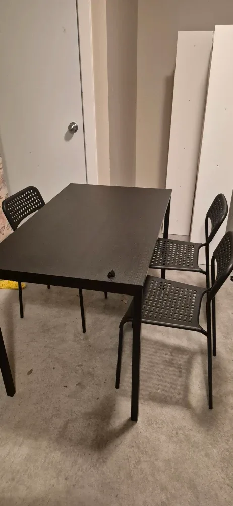 IKEA Black Table and Chair