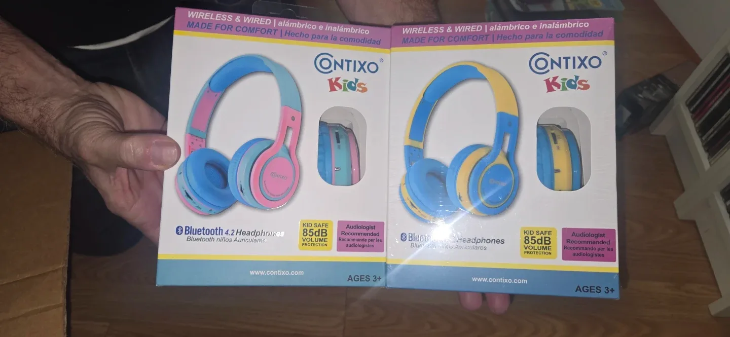New Contixo Kids Headphones - Blue/Pink & Blue/Yellow thumbnail