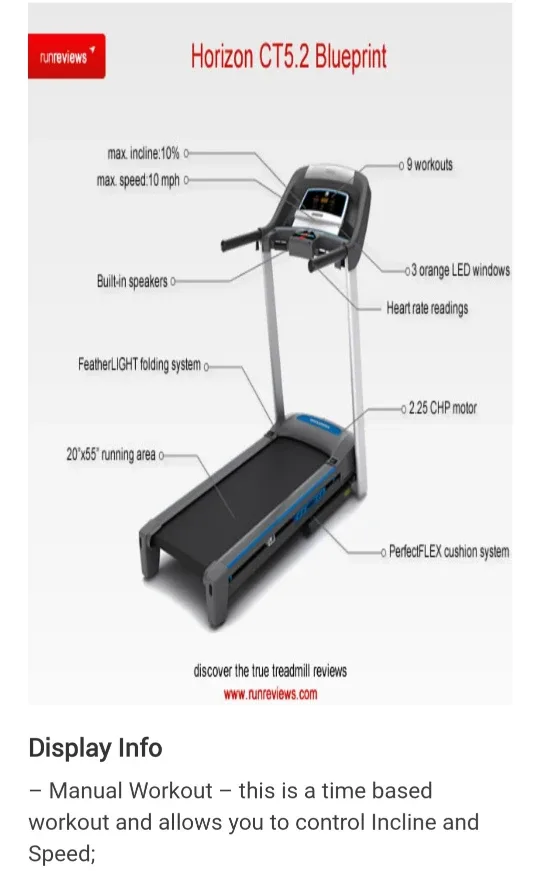Horizon CT5.2 Treadmill image indicator(2)