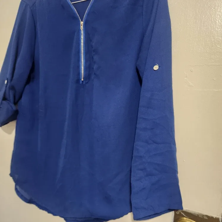 Blue Zipper Blouse image indicator(4)