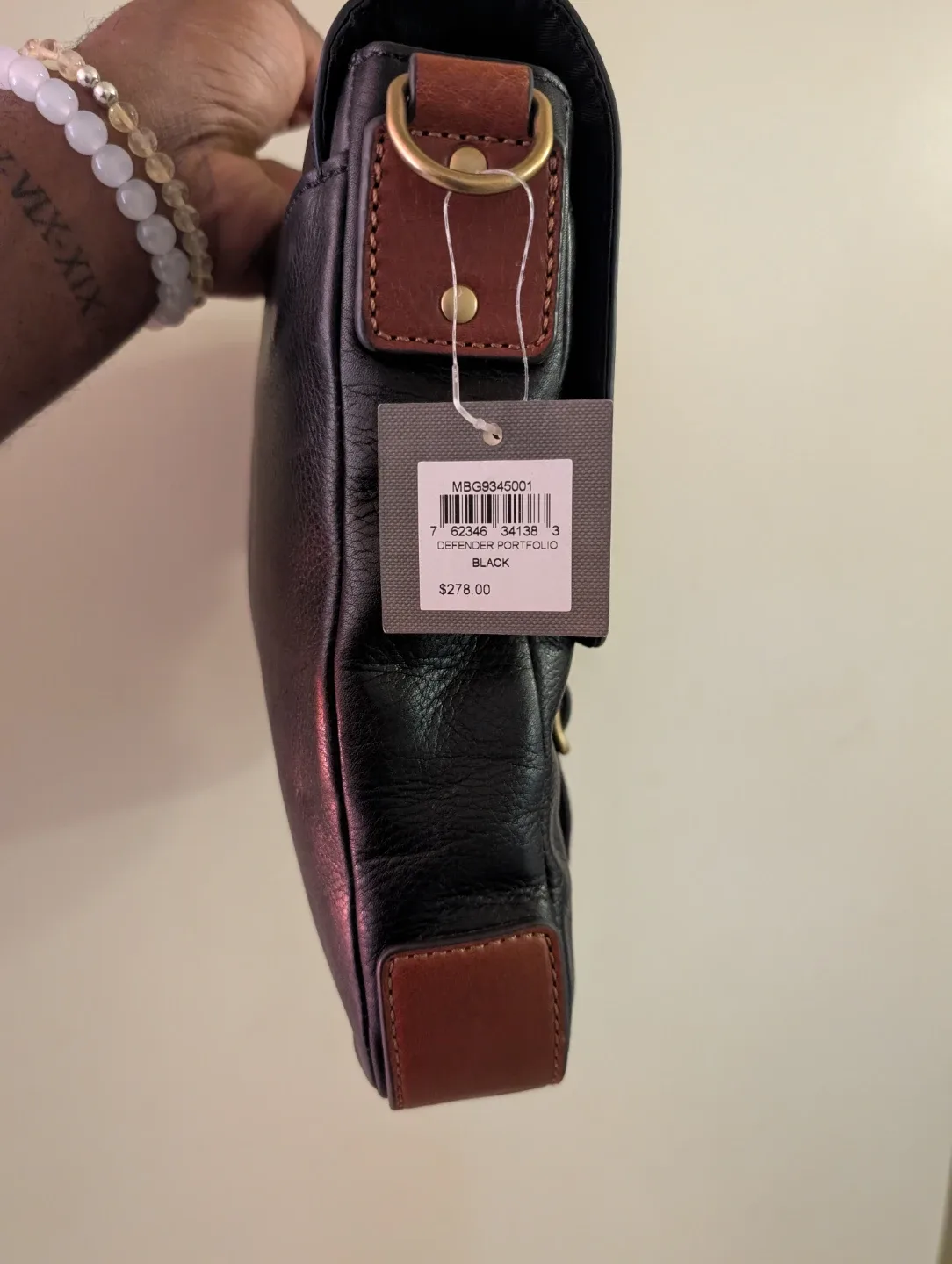 Fossil Defender Portfolio Black Leather Bag image indicator(5)