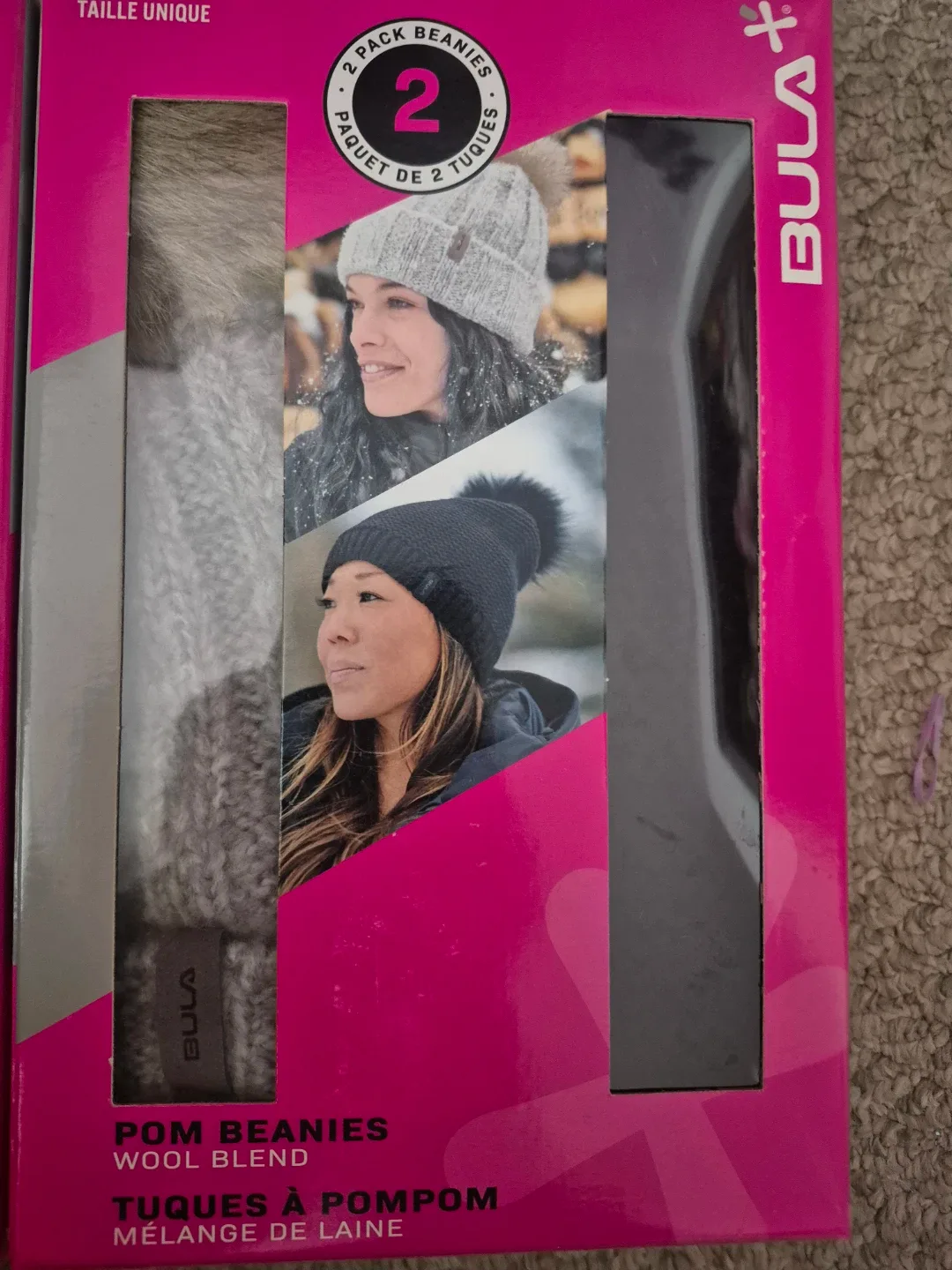 Bula 2-Pack Pom Beanies - Wool Blend