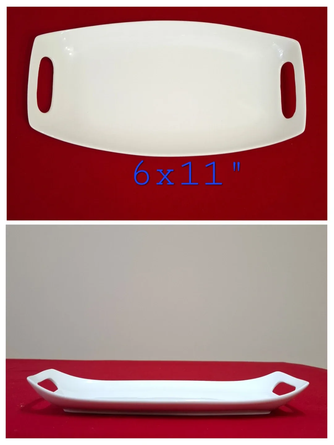 Verdici Design White Ceramic Serving Tray - 6x11" thumbnail