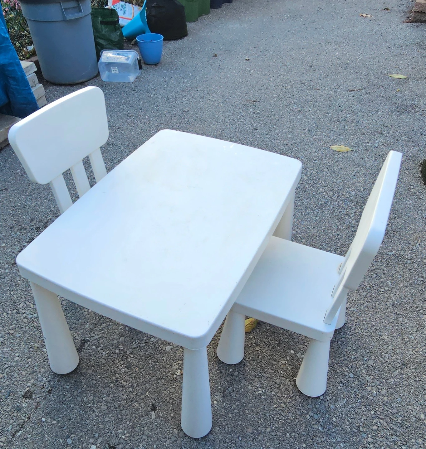 Ikea Children's Table with 2 Chairs - White