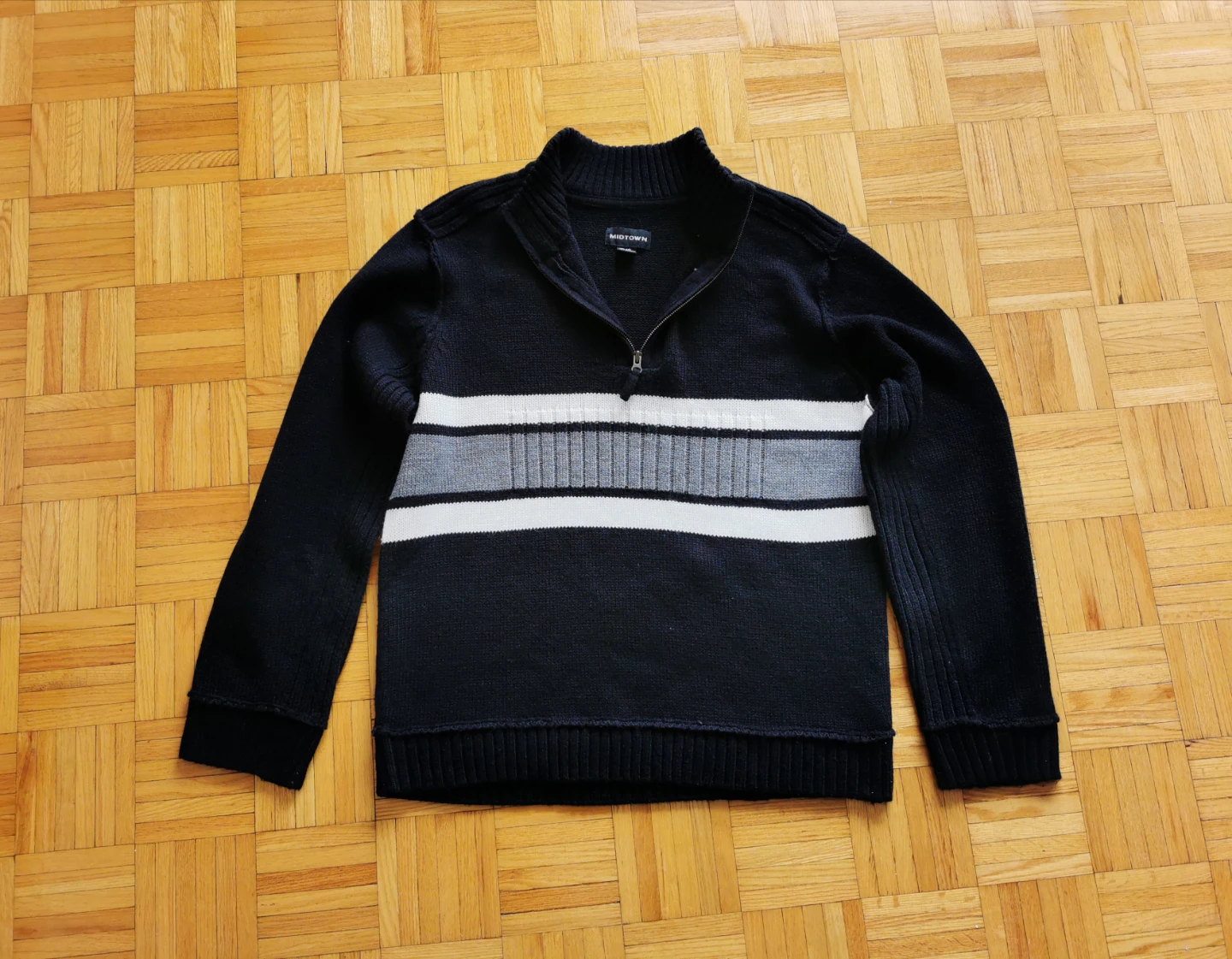 Midtown Black 1/4 Zip Sweater - Size L