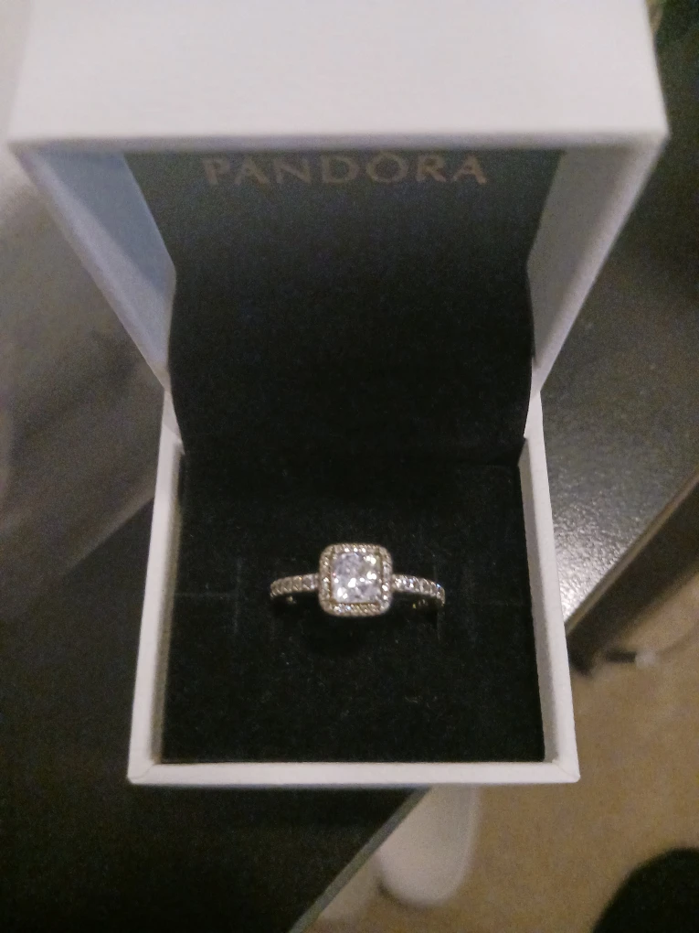 Pandora Square Sparkle Halo Ring, Size 54 - photo 4