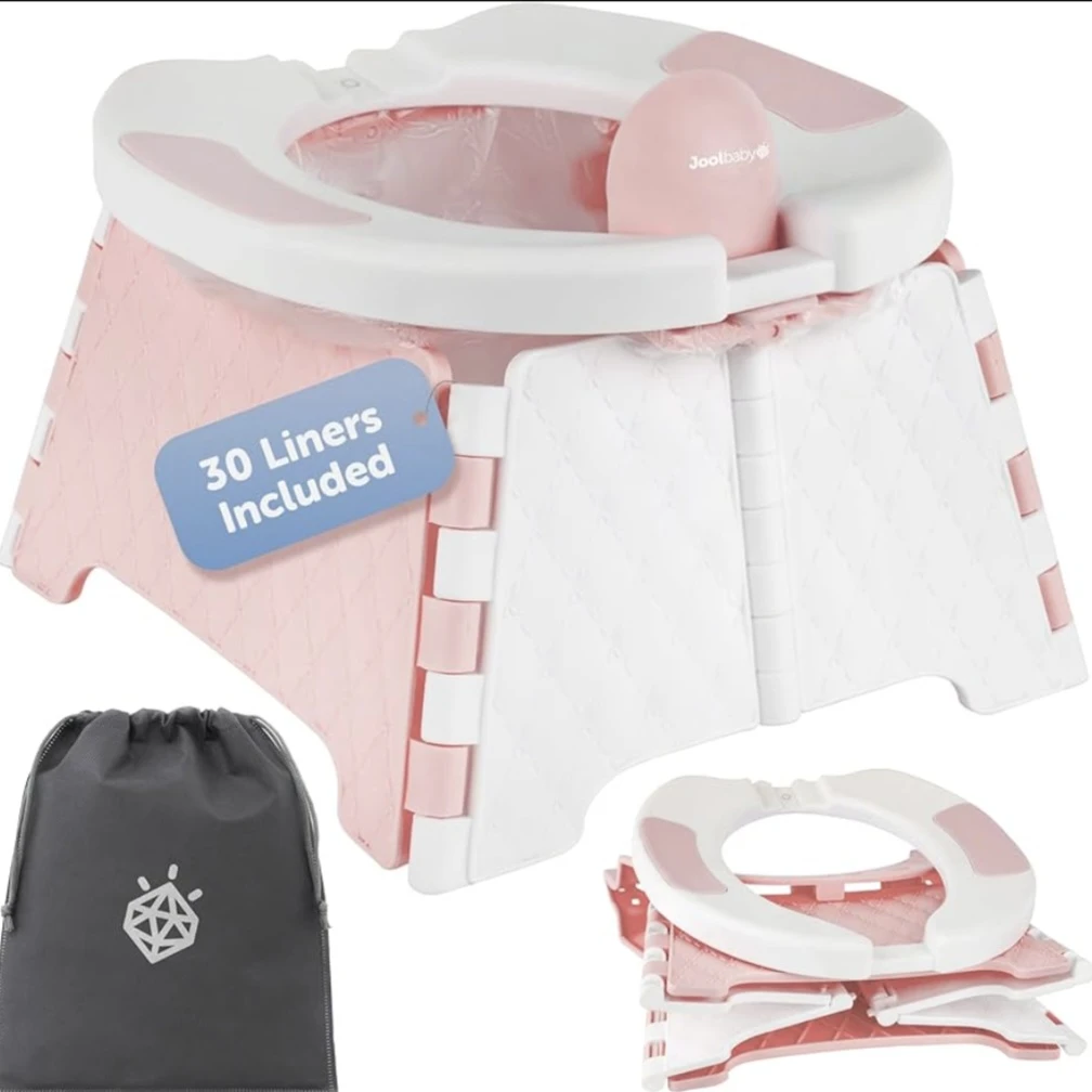 Joolbaby Travel Potty Chair- Pink/White