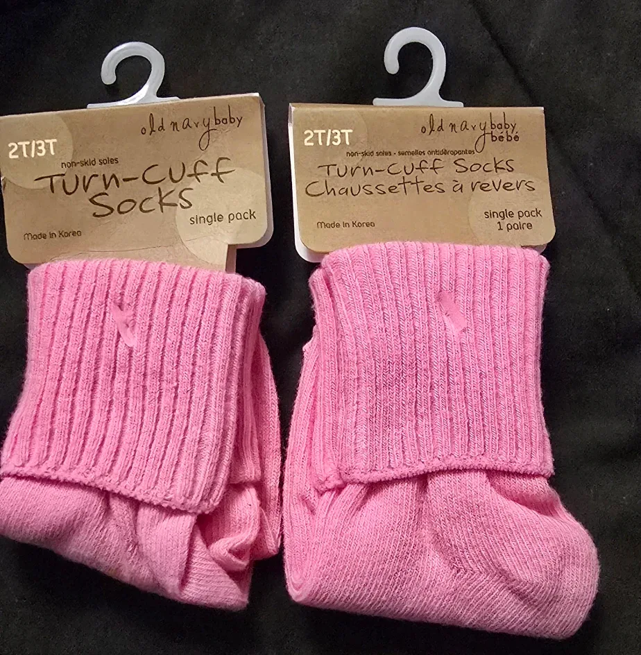 NEW! Old Navy Baby Turn-Cuff Socks - Size 2T/3T - $4 for both!