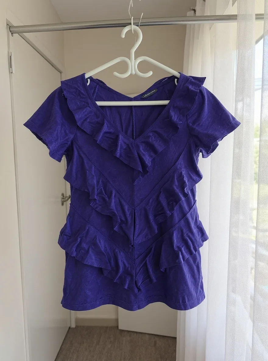 Banana Republic Purple Ruffle Top