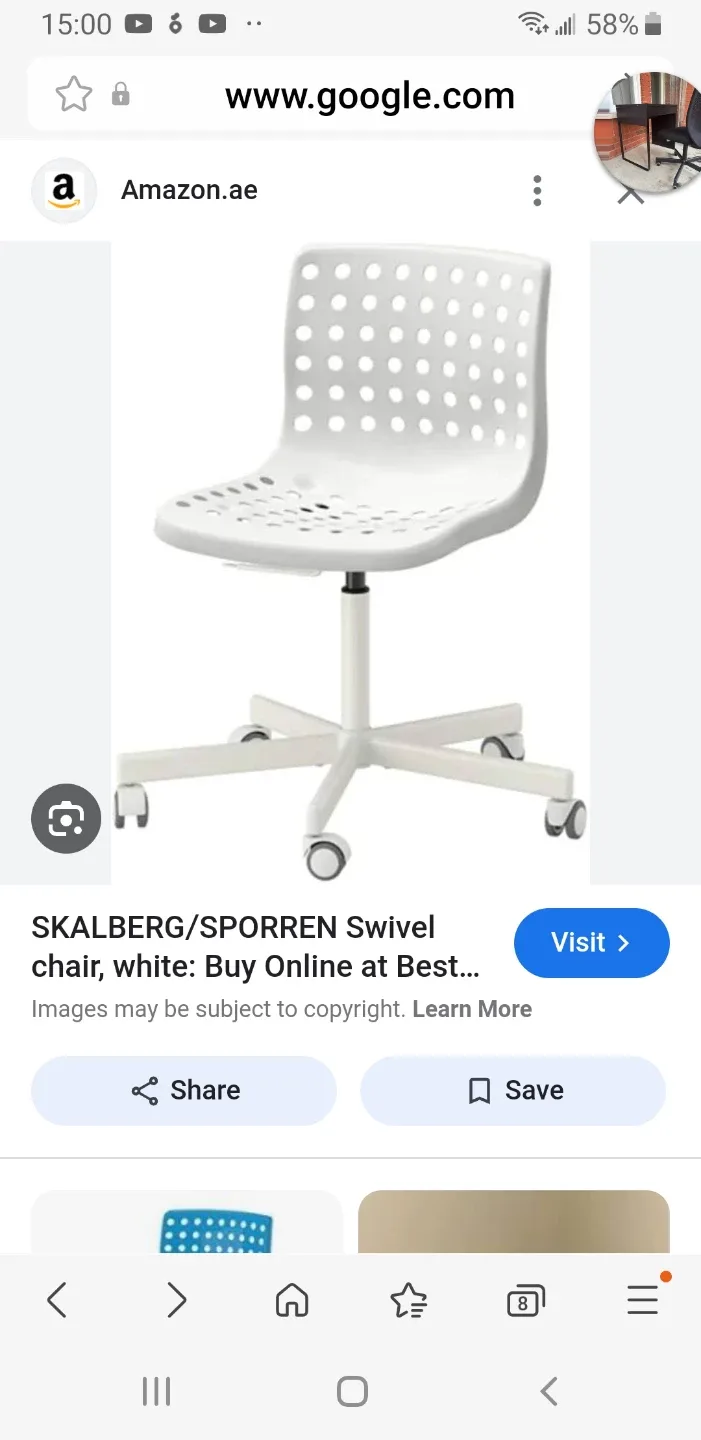 IKEA sporren white Chair like new thumbnail