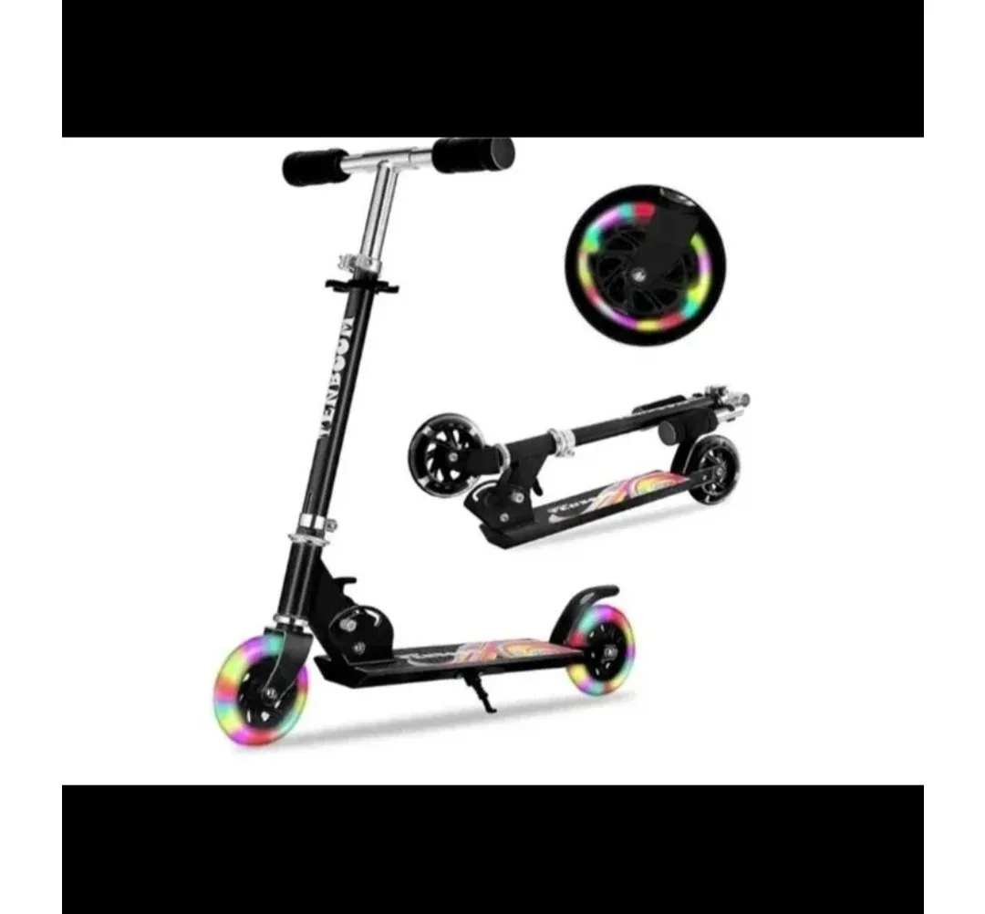 New TENBOOM Scooter for Kids - LED Light-up Wheels - Black