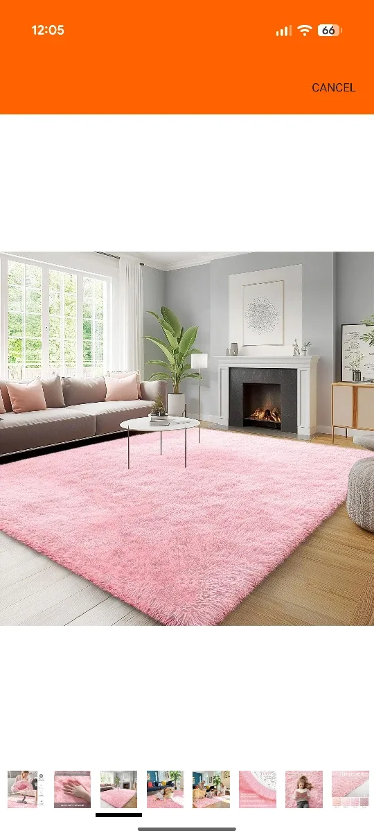 Fluffy Pink Area Rug - 8x10