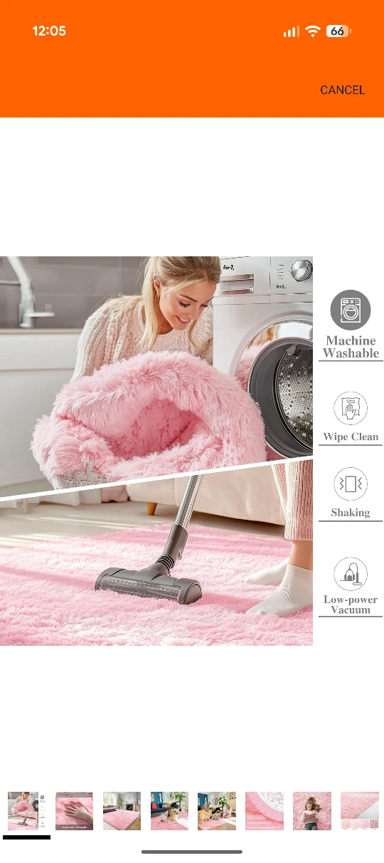 Fluffy Pink Area Rug - 8x10 - photo 2