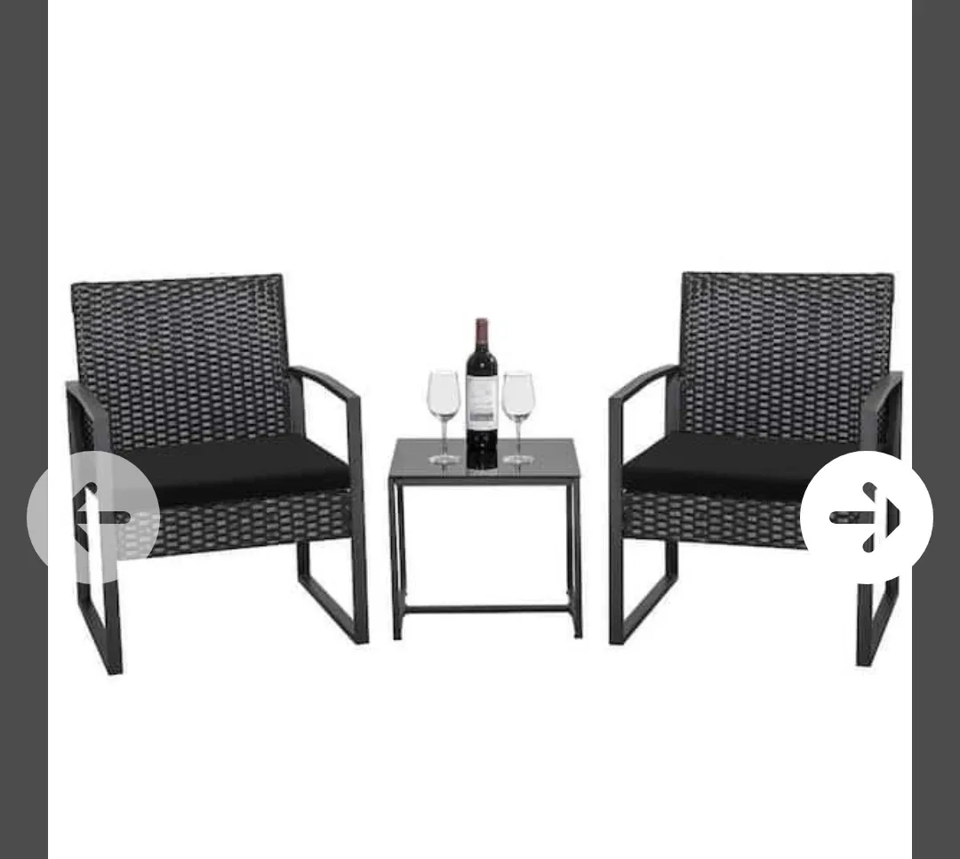 3-Piece Patio Sets Steel Outdoor ref31551