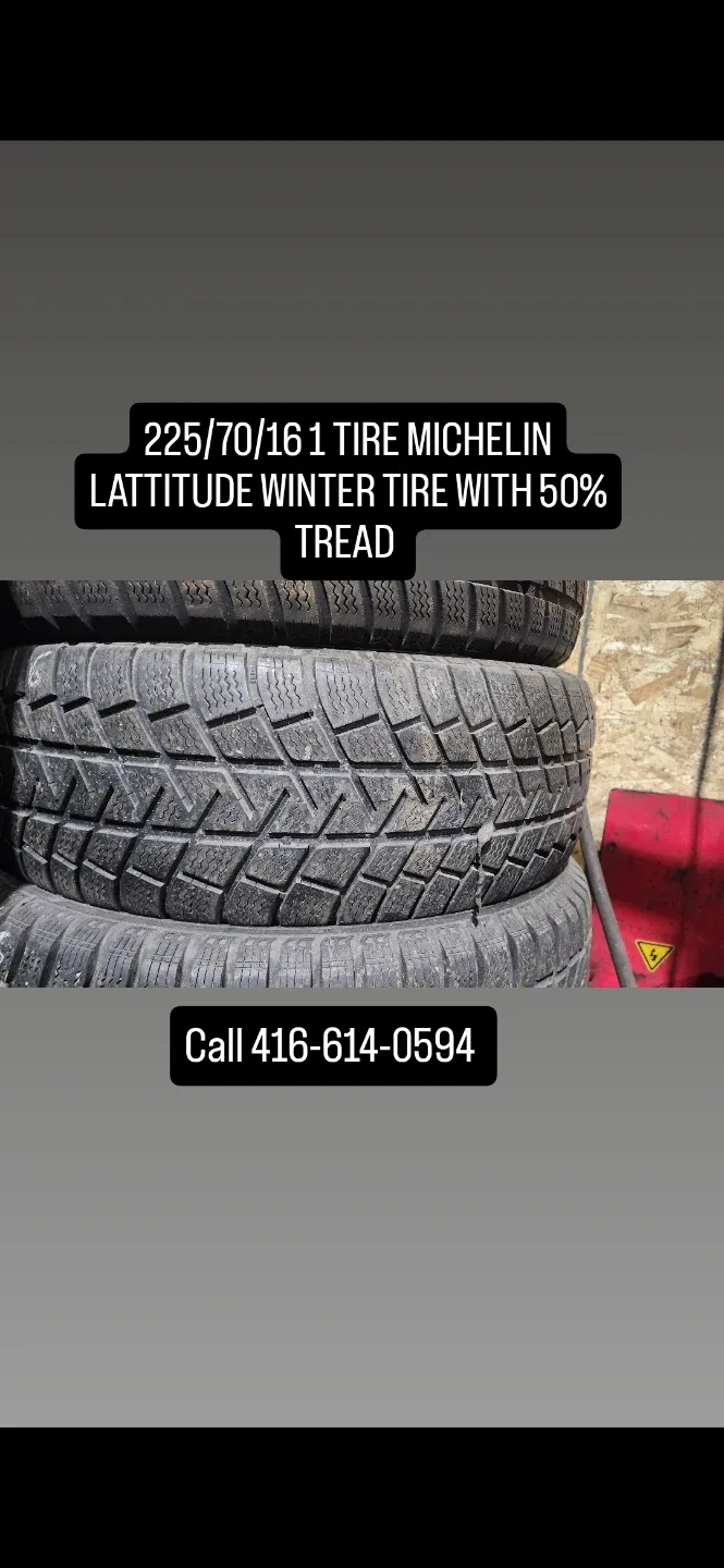 Michelin Lattitude 225/70/16 Winter Tire - 50% Tread thumbnail