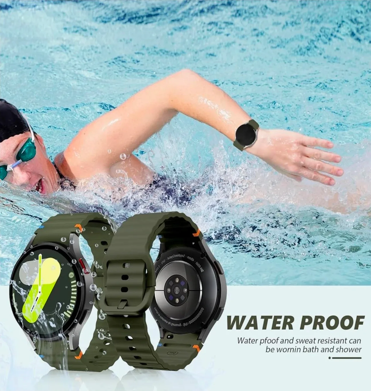 Samsung Galaxy Watch 7/FE/6/5/4 Army Olive Green Strap image indicator(3)