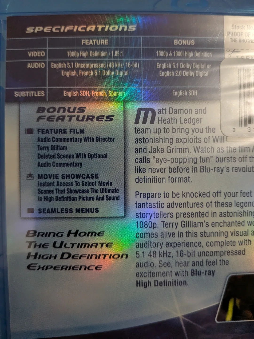 The Brothers Grimm Blu-ray Disc New in sealed pkg image indicator(7)