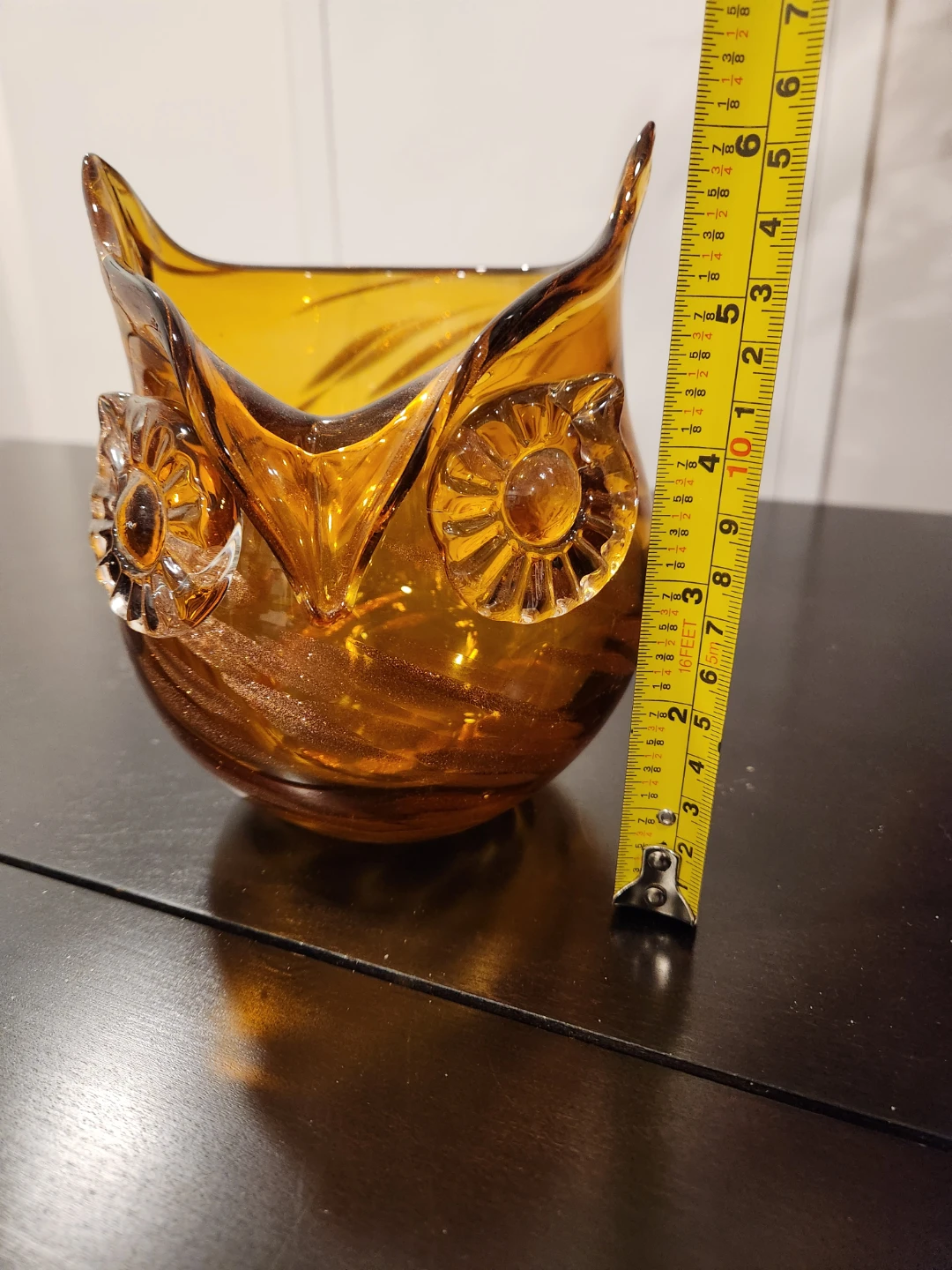 Amber Owl Glass Vase - photo 2
