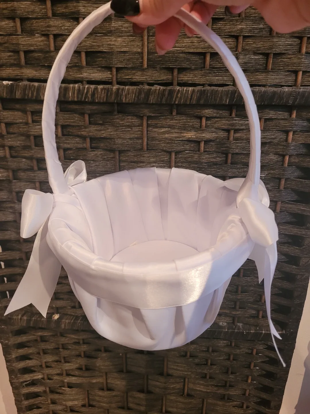 White Flower Girl Basket thumbnail