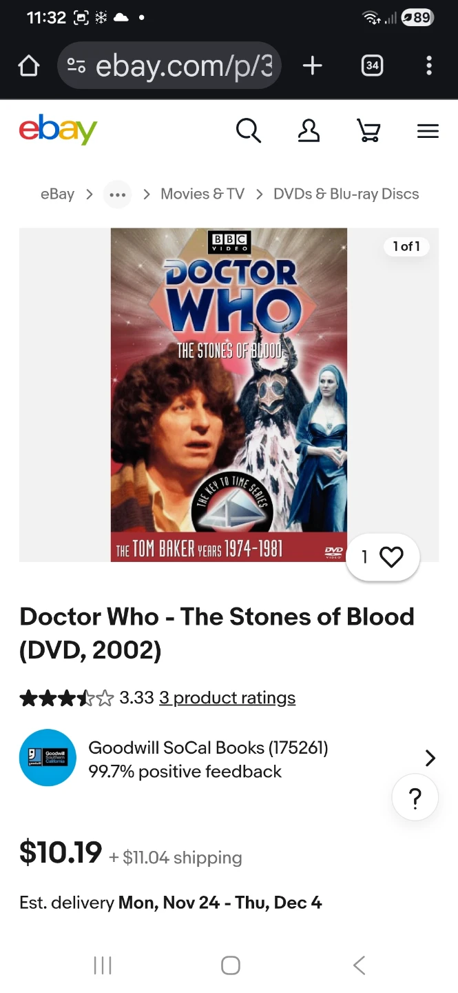 Doctor Who: The Stones of Blood DVD, part of 'Key to Time' - photo 4