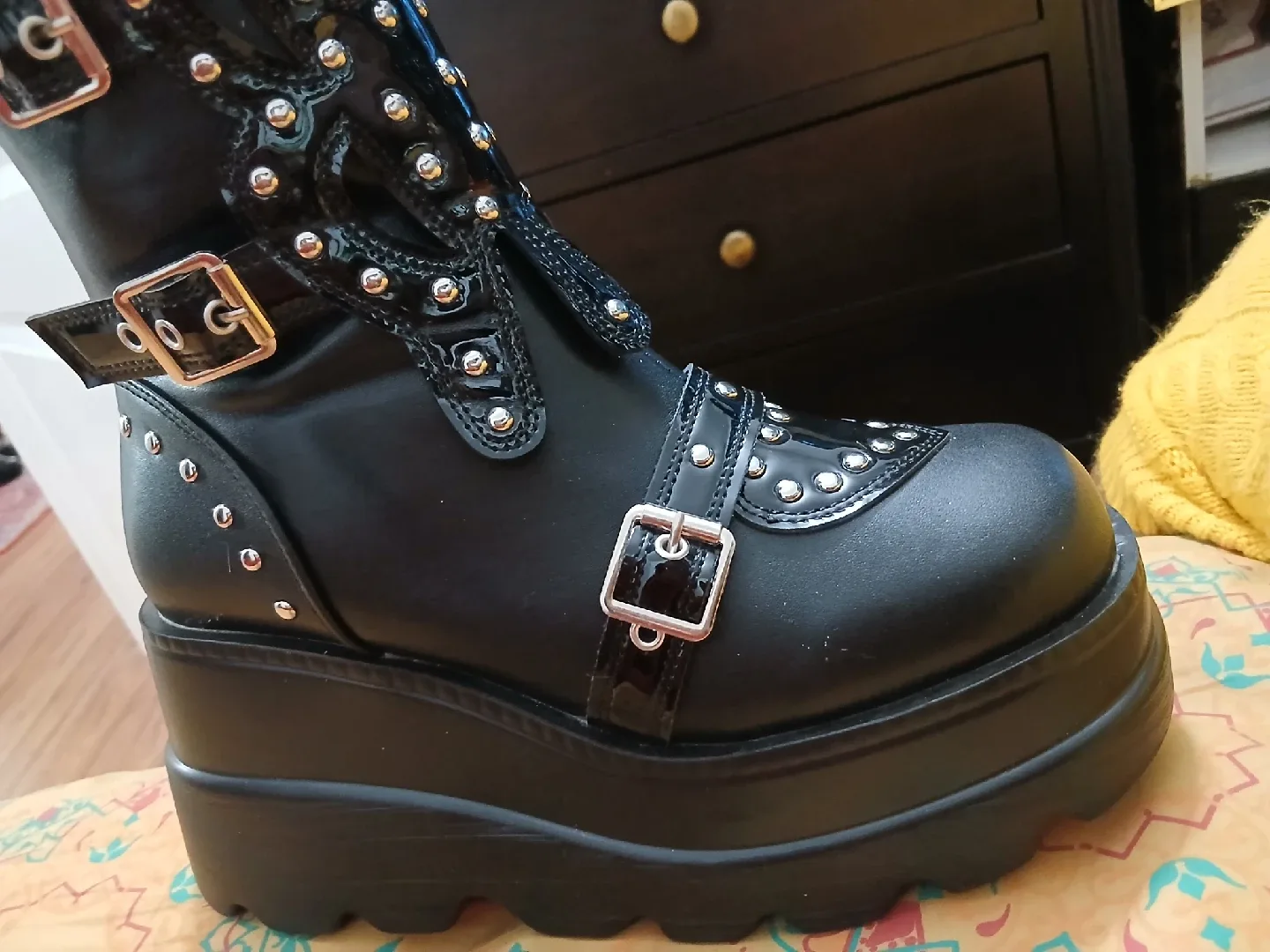 Demonia Black Platform Boots image indicator(5)