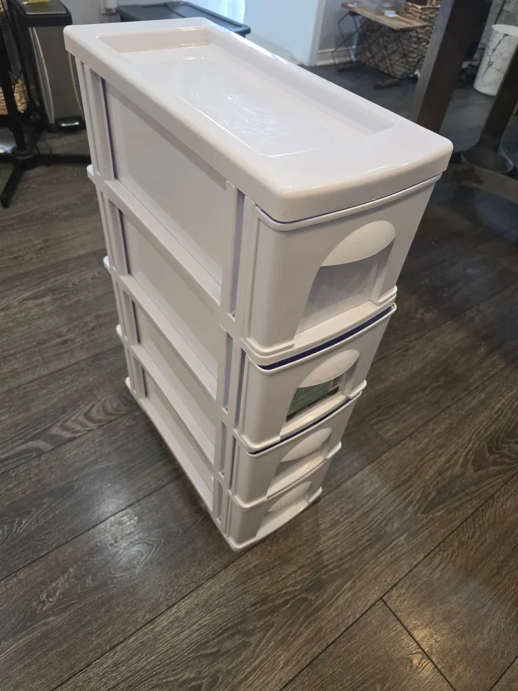 White 4-Drawer Storage Tower
