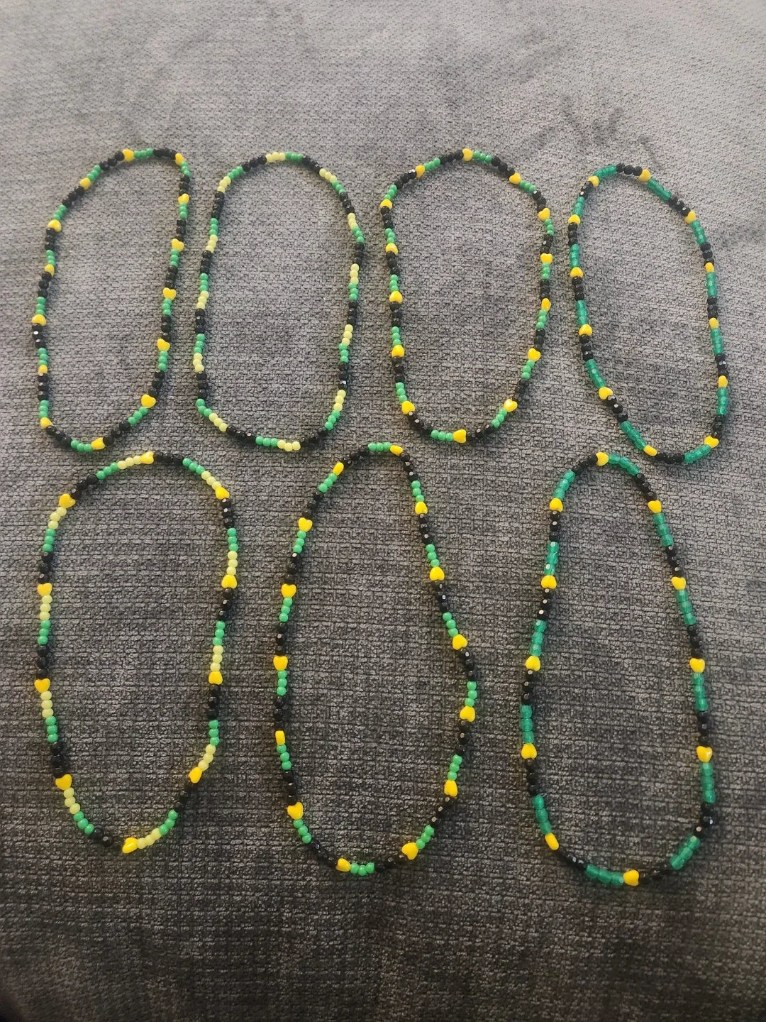 Handmade Rasta Beaded Necklaces - Set of 7
