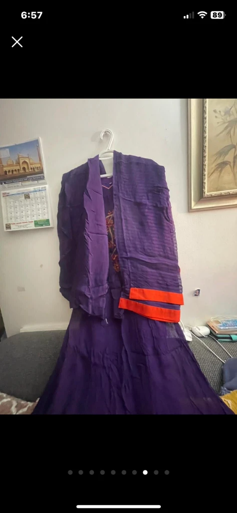 Purple Embroidered Salwar Kameez - photo 3