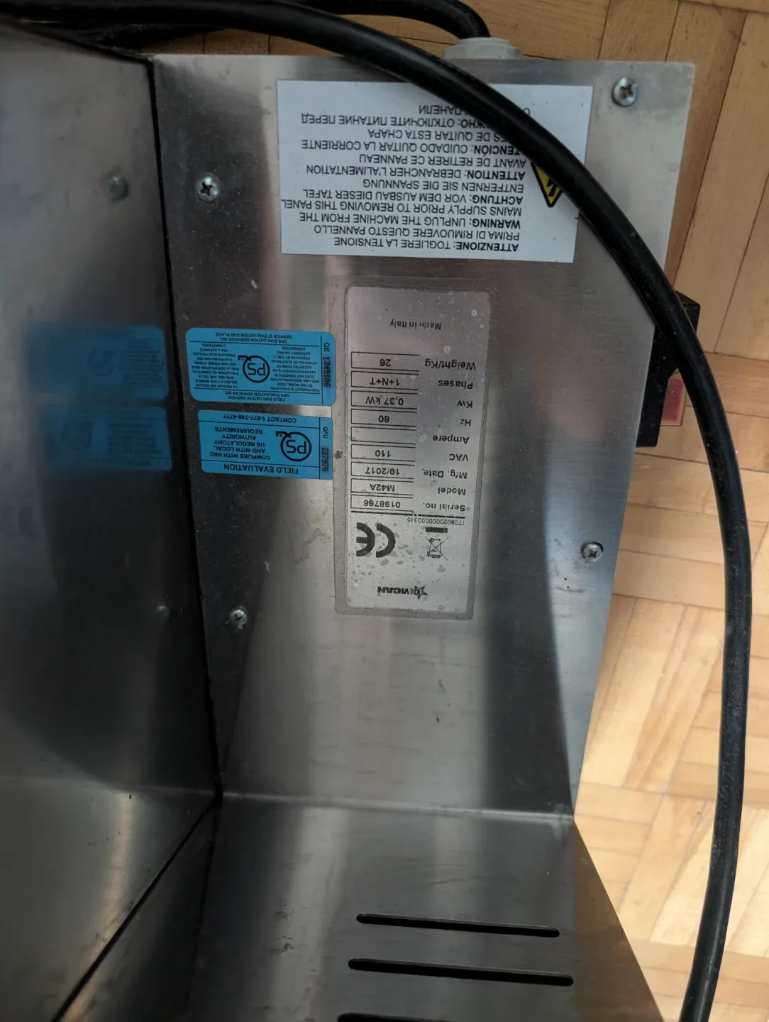 OMCAN Adjustable Dough Roller BE-IT-0337,  NEVER USED image indicator(4)