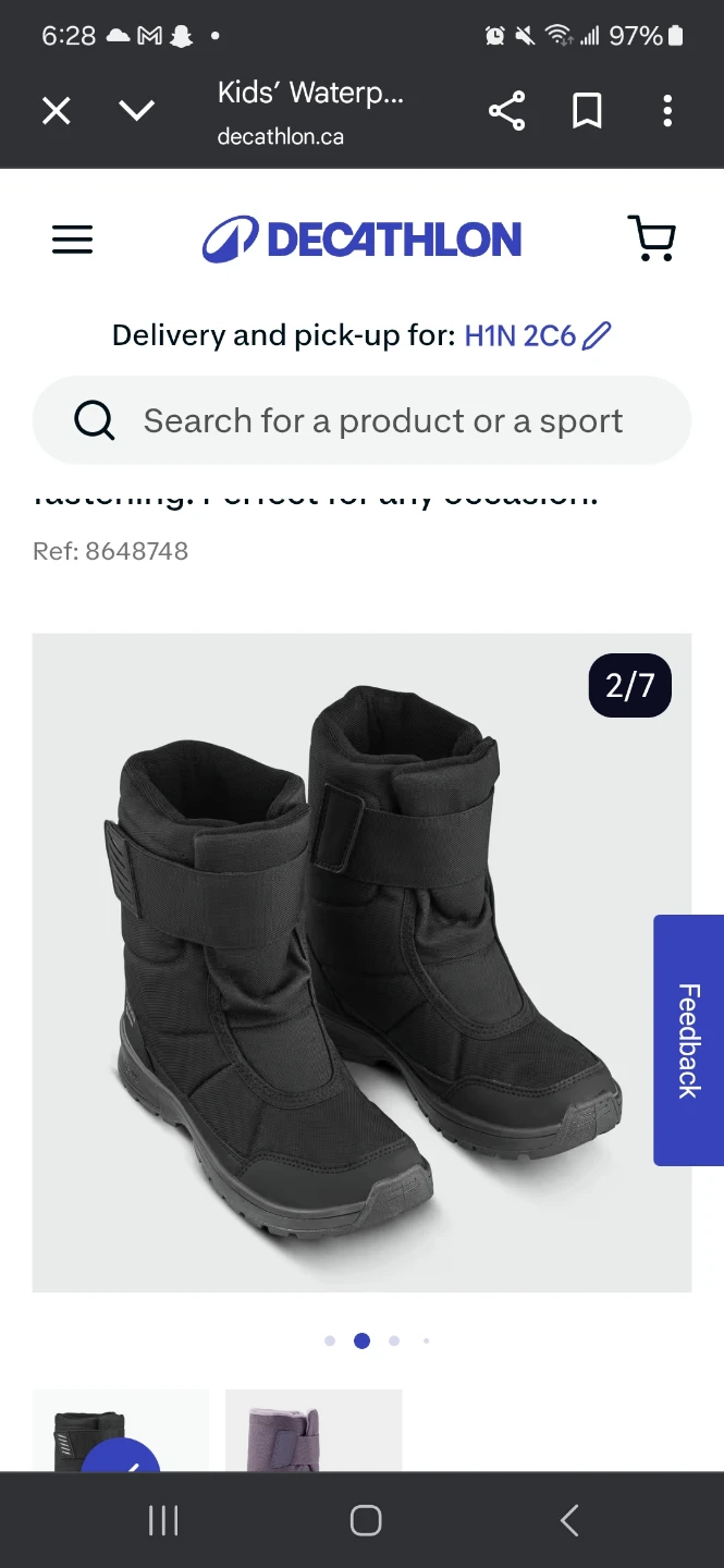 Quechua Kids' Waterproof Snow Boots - Smoked Black - photo 2