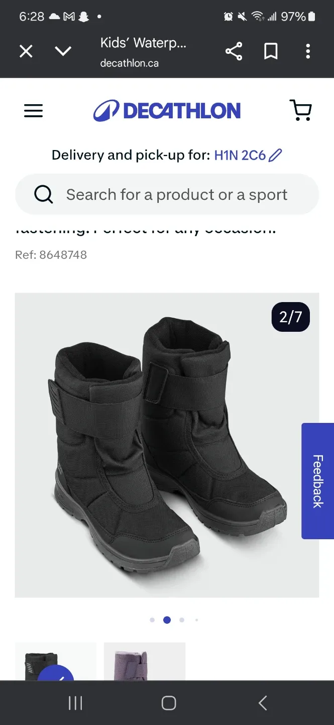 Quechua Kids' Waterproof Snow Boots - Smoked Black image indicator(2)