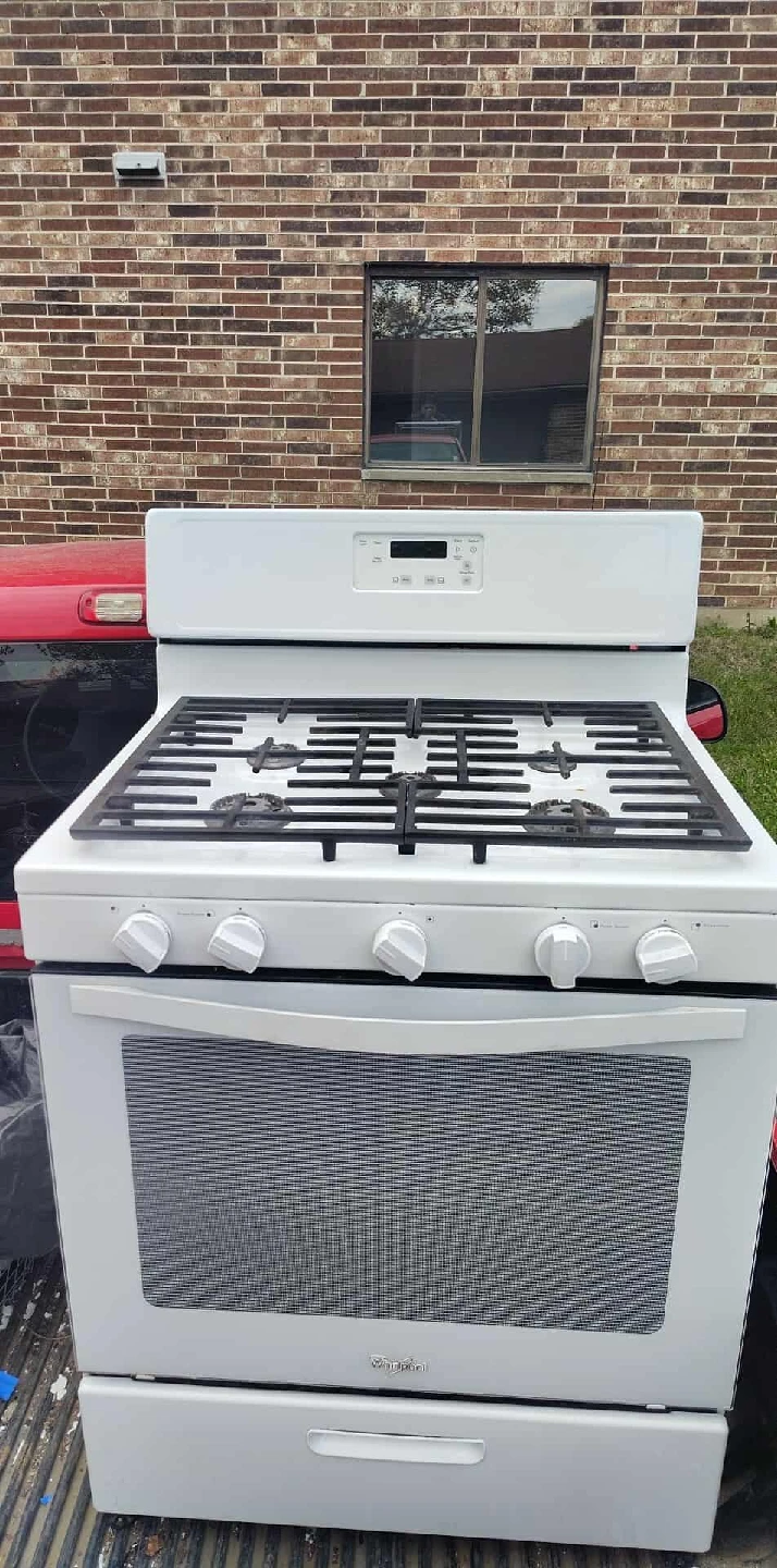 Whirlpool Gas Range and GE Microwave, Maytag Dishwasher
