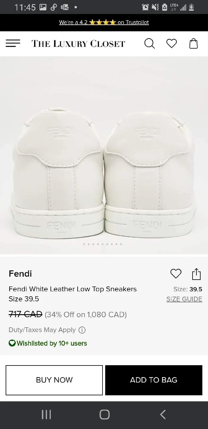 Fendi Calligraphy White Low Top Leather Sneakers sz 7 image indicator(10)