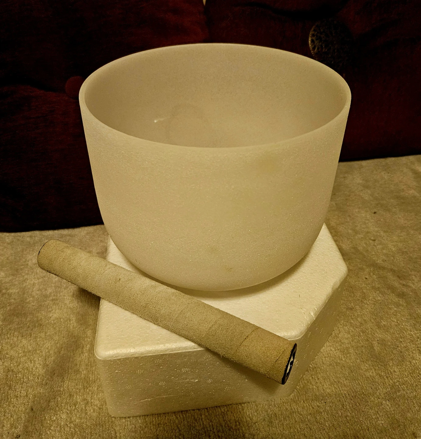 Crystal Singing Bowl with Striker