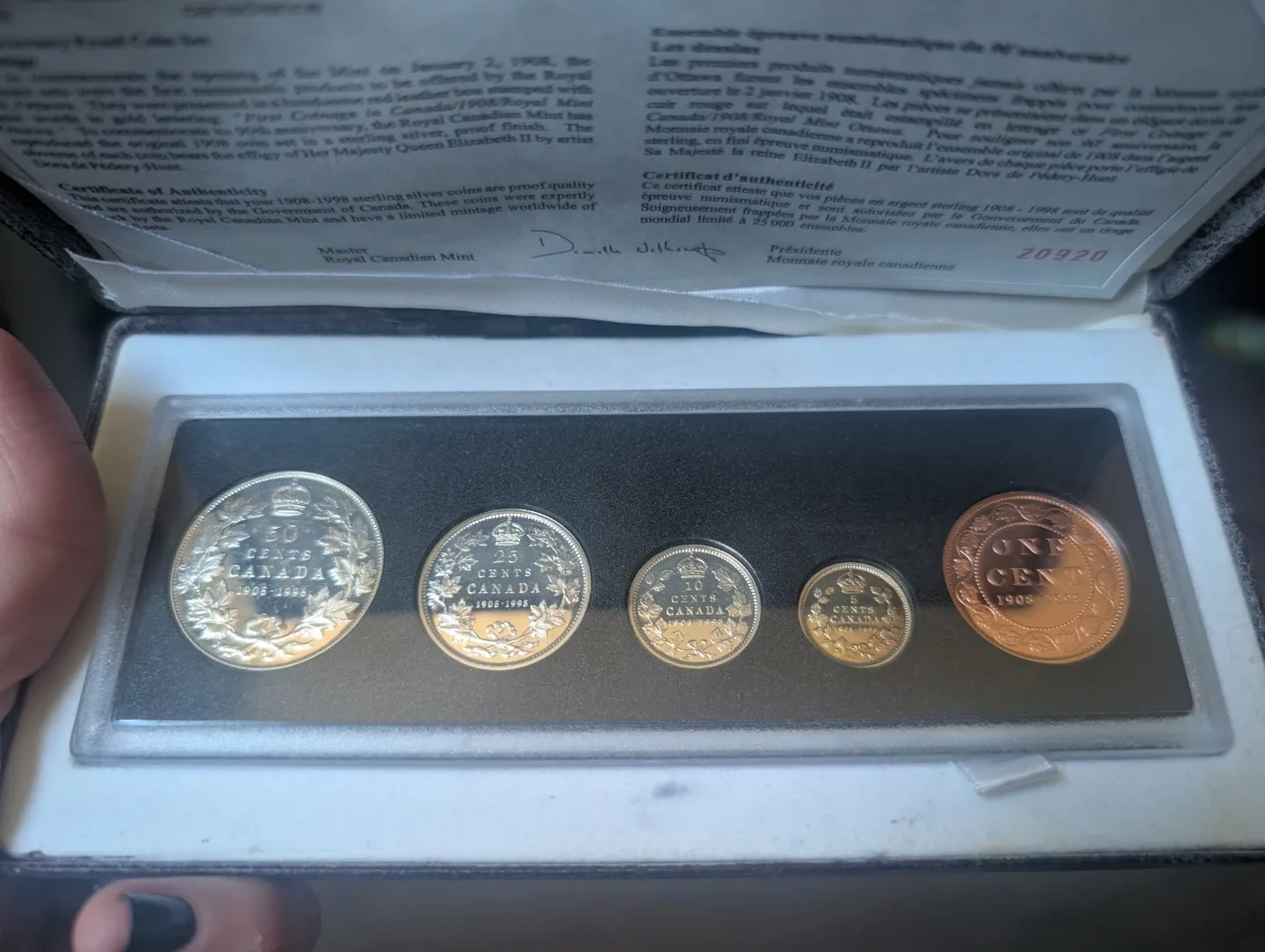 1908-1998 Canadian Sterling Silver Coin Set