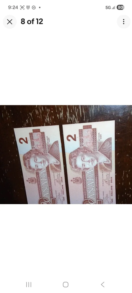 1986 Bank of Canada, Consecutive $2 Bills/AUH/Crow-Bouey + Bonus image indicator(8)