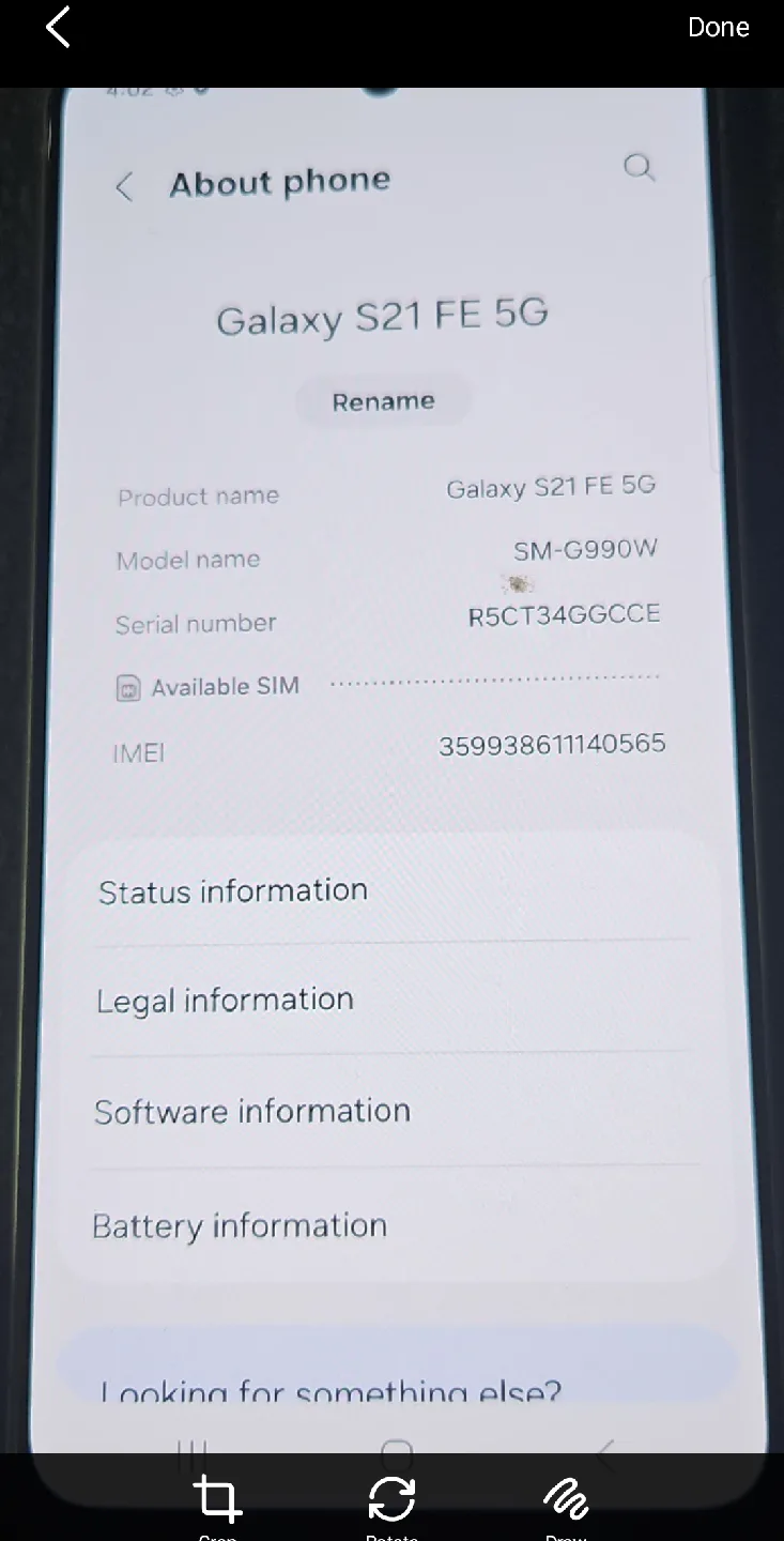 Samsung Galaxy S21 FE 5G - SM-G990W image indicator(2)