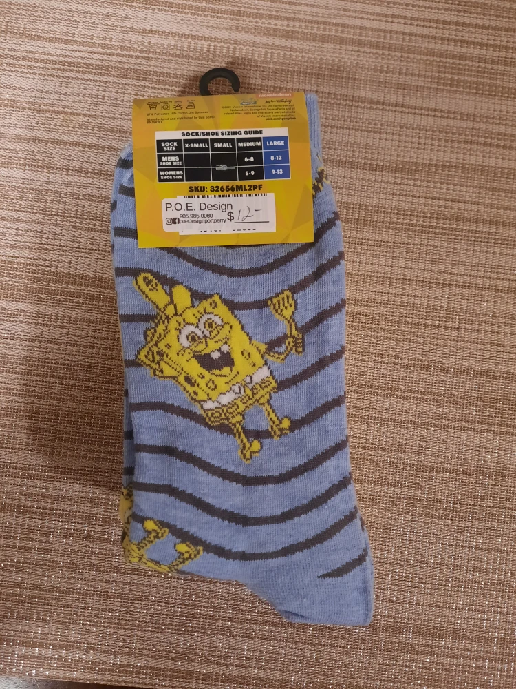 SpongeBob SquarePants Socks - 2 Pairs, Size 6-12 - photo 2