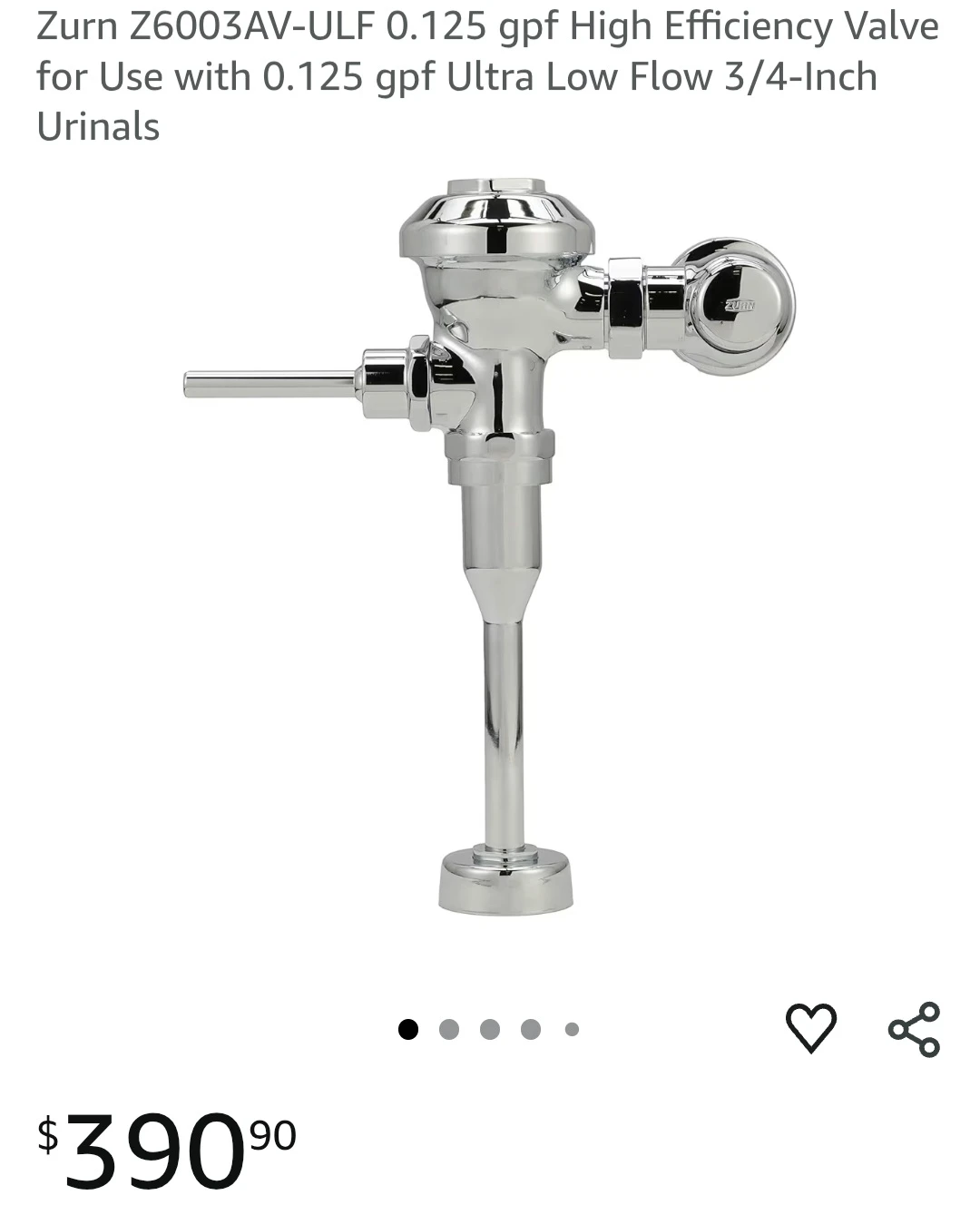 Zurn Z6003AV-ULF 0.125 gpf High Efficiency Valve