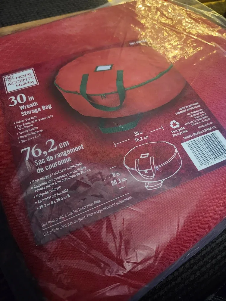 Home Accents Holiday 30" Wreath Storage Bag - New