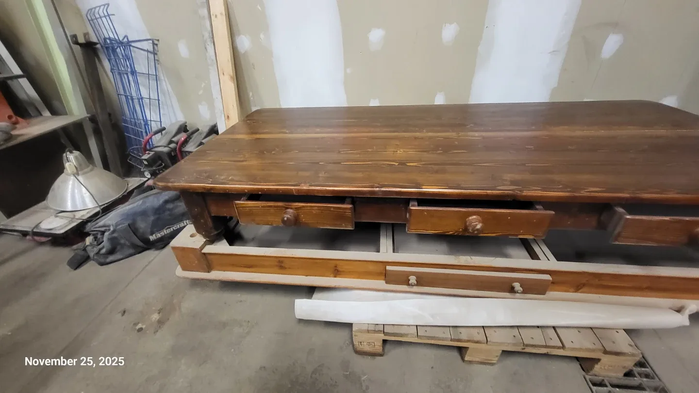 Wooden Table with Drawers
