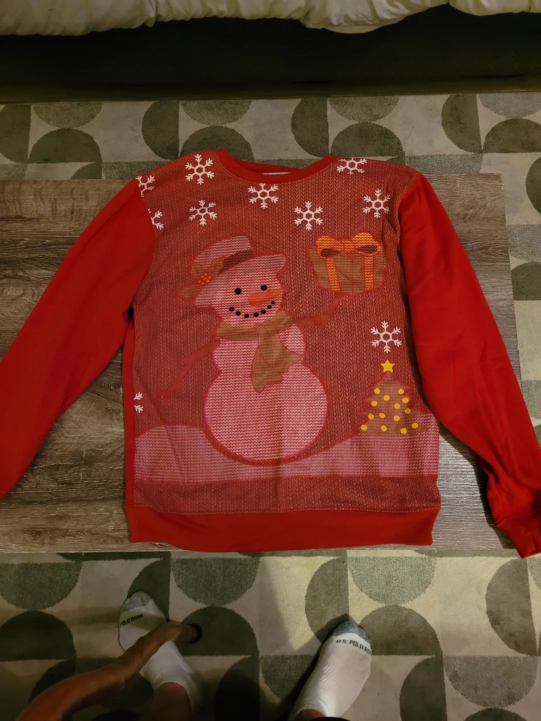 Happy Holidays Red Christmas Sweater - Size M thumbnail