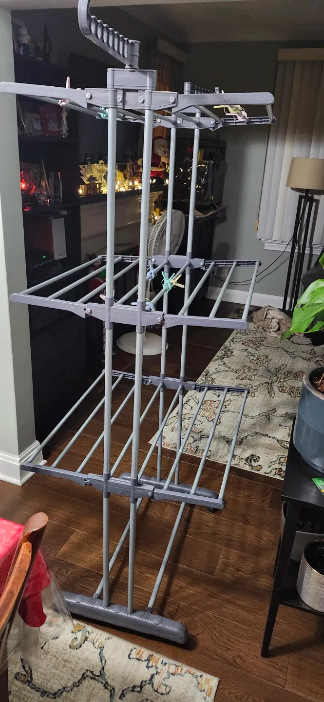 Grey Folding Clothes Drying Rack