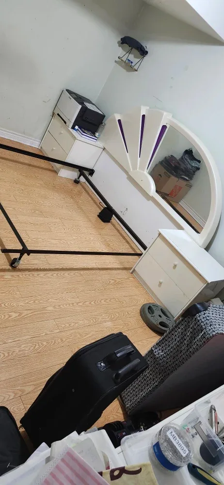 Queen & king (Adjustable)Bed Frame with Nightstands - White