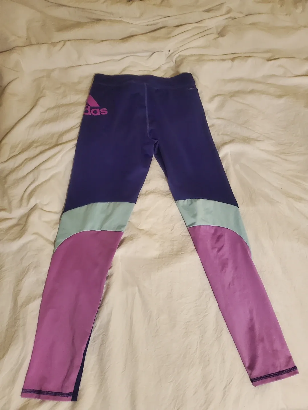 Adidas Girls' Leggings - Purple, Pink, Size 10 thumbnail
