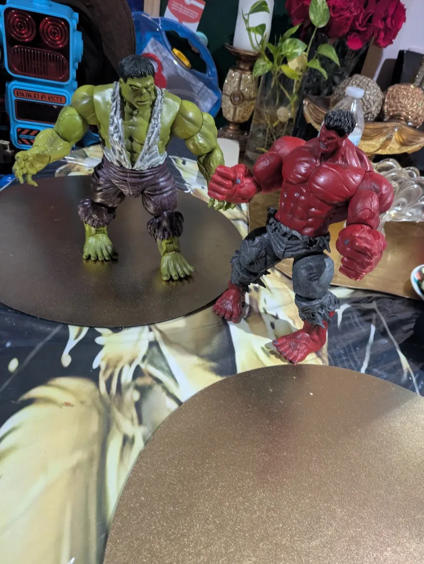 Hulk Action Figures (Green & Red)