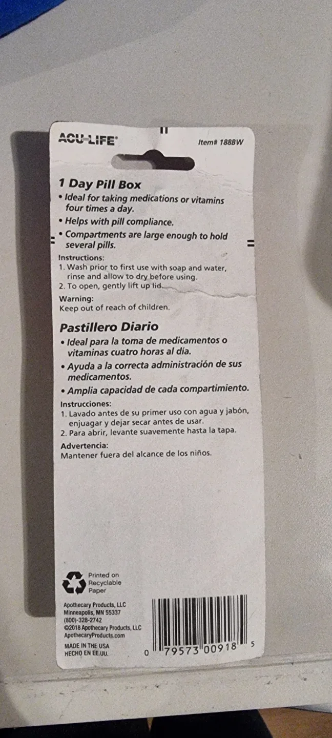 Acu-Life 1 Day Pill Reminder Box image indicator(2)