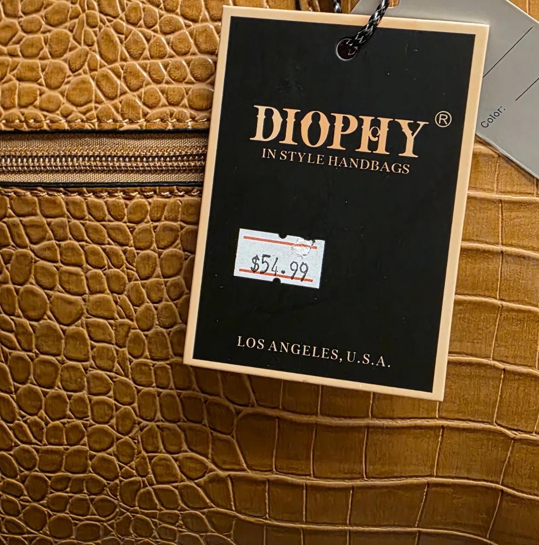 DIOPHY Brown Croc Style Handbag - photo 3
