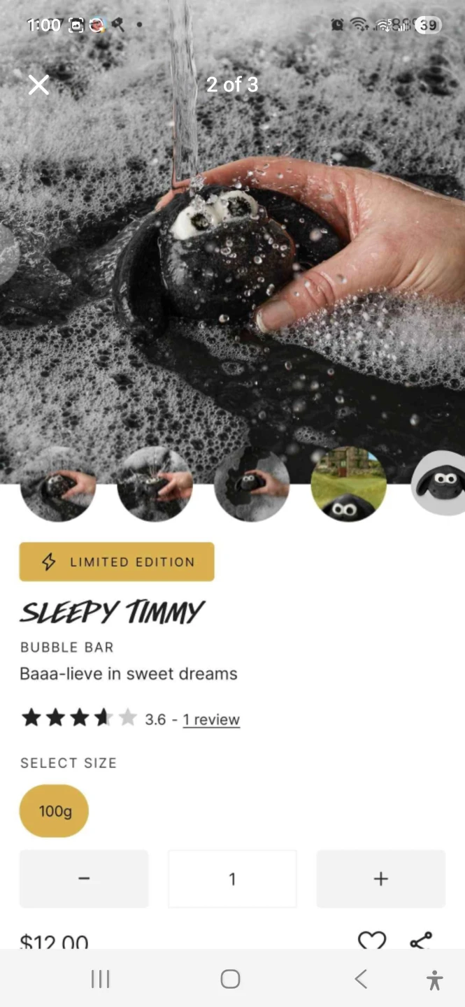 Lush Sleepy Timmy Bubble Bar - Limited Edition